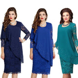 Size Solid Color Stitching Basic Model 3/4 Sleeve Fashion Slim Evening Party