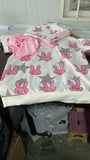 Japanese Kawaii Solior Collar T-shirt Dress Women Y2k Aesthetic Graphic Tees Rabbit Print Harajuku Long