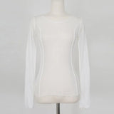 High Quality Plain T Shirt Women Cotton Elastic Basic T-shirts Female Casual Tops Ruffles Sexy Thin T-shirt See
