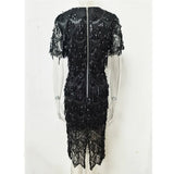 Black vintage maxi sequin summer dress women elegant club long party dresses bodycon office woman dress clothes vestidos