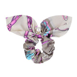 Chiffon Bowknot Silk Hair Scrunchies Women Pearl Ponytail Holder Hair Ties Hair Rope Rubber Bands Headwear Hair