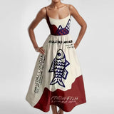 Women's New 2025 Spring Dress Solid Color Sexy U-Neck Waist Folding Sling