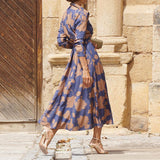 Spot 2025 Spring New Lady Fashion Temperament Print Medium Long