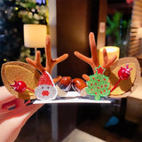 Women Girls Cartoon Christmas Antlers Hairpins New Year Sweet Hair Decorate Barrettes Hair Clips Novelty Hair