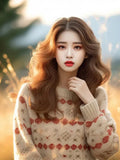 Autumn And Winter New Super Good-Looking Retro Lazy Wind Loose Yang Gas Age Reduction Knitting Shirt Bottom