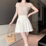 Chinese A-Dress Skirt Women's Early Autumn Black Short Skirt New Bag Hip Skirt High Waist Thin 100-Fold Skirt Package