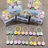 Packed Girls Cute Colorful Ball Heart Rabbit Scrunchie Kids Ponytail Holder Elastic Hair Band Fashion Hair