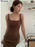 Sexy New Bodycon Midi Dress Women Backless Club Elegant Tank Party Casual Beach
