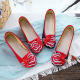 Zingj Embroidered Flower Embroidered Cloth Shoes With Women's Single