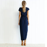 Sexy Women O-neck Short Sleeve Dresses Tunic Summer Beach Sun Casual Femme Vestidos Lady Clothing