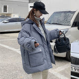 Korean Loose Puffer Jacket Oversize Women's Short Winter Female Coat Women Thickened Parka Feminina Harajuku Outerwear