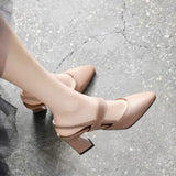 Zingj High-Heeled Sandals Women's Shoes 2023 Summer New Cowhide Thick-Heeled Fairy Shoes With