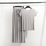 Home Clothes 2 Pieces Set Lady Home Suit Summer Women Lounge Wear Autumn Loose Homewear Suit for Women Pajamas Pants