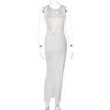 2022 Spring Summer Women Elegant Backless Long Maxi Evening Dress Black White Red Off Shoulder Halter Elegant Party