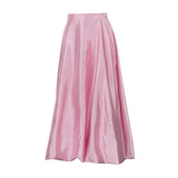 Zingj New 2024 Spring Balloon Dress Is Fashionable, Casual, Simple And Pure Color And Versatile With High Waist-Outfit
