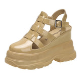 Buckle Platform Sports Sandals Women's Hollow Out Roman Sandals 2025 Summer New Web Celebrity Platform