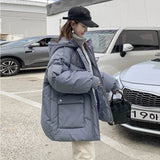 Korean Loose Puffer Jacket Oversize Women's Short Winter Female Coat Women Thickened Parka Feminina Harajuku Outerwear