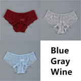Sexy Women Lace Panties Underwear Seamless Transparent Panties Thongs Low Waist Hollow Briefs Solid Female Panty