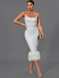 Bandage Dress Women White Bodycon Dress Evening Party Elegant Sexy Midi Birthday Club Outfits 2022 Summer New