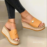 Women's Shoes Slippers 2025 New Thick Bottom Slope Heel Fashion Wish Sandals