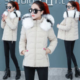 2023 Winter Cotton-Padded Clothes Women Korean Version Short Fashion Show Thin Warm Down Cotton-Padded Clothes Women's Clothing With Wool Collar Cotton-Padded Jacket Women-Outfit