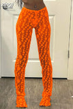 Embroidered Sheer Mesh Leggings Women Pants 2023 Summer Casual Skinny Stretch Dot Print Trousers Lady Bottoms