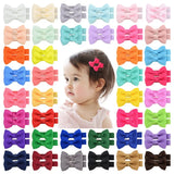 pcs/lot Cute Mini Hair Bows With Clip For Baby Girls Hair Clips Tie Solid Ribbon Barrettes Kids Hairpins Headwear