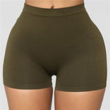 Hot Women Casual High Elastic Waist Tight Fitness Slim Skinny Dancing Shorts Solid Color Female Girl Exercise