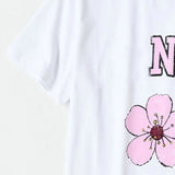 vintage chic smiley print T-shirt women 2022 summer short sleeve round neck cotton cozy tees casual tops female