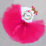 Pink My Little Girl First 1st Birthday Party Dress Tutu Cake Smash Outfits Infant Kid Dress Baby Girl Baptism Clothes 9