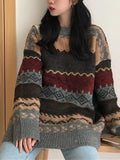 Vintage Jacquard Knit Sweater- Outfit