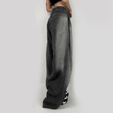Zingj Girl Style Street Fashion Casual Pants 2023 Low Waist Pleated Washing Water To Make Old Loose Skinny Jeans