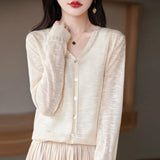 Zingj Hemp Knitting Cardigan Female Thin Ice Silk Linen Coat Sunscreen Clothes Summer Loose Outside The Shawl Air Conditioning Shirt-Outfit