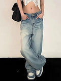 Vintage Washed Mopping Loose Boyfriend Jeans- Outfit