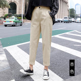 High waist Casual Pants Women loose Spring Autumn 2019 New Women's Korean slim Harem pants Plus Size Nine pants