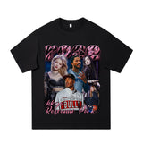 Stars Gather Chao Brand Printed Short-Sleeved T-Shirts, High Street Retro Fashion Trends, Casual Round-Collar And Half-Sleeved