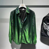 Men's Fried Street Long-Sleeved Shirt 2025 Spring And Autumn New Loose Handsome Bright Outside Wearing Shirt