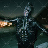 Hoodie Rhinestone Skeleton Goth Sweatshirt Sport Coat Pullover Gothic Long Sleeve Oversized Hoodie Y2k Jacket Men's
