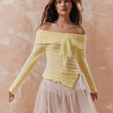 Zingj And Winter New Big Lapel Design One Word Shoulder Side Slit Knit Sweater Female
