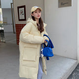 2022 New Fashion Winter Jacket Women Parkas Long Coat Hooded Parkas Loose Warm Snow Wear Cotton Padded Winter