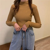 Winter Knitted Sweater Women 2021 Autumn Winter Korean Turtleneck Long Sleeve Pullover Female Jumper Green