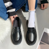 Zingj 2023 New Flat One Foot Pedal Happy Shoes British Wind Small Leather Shoes Female Cute Retro Jk Women's Shoes-Outfit