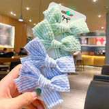 Pcs/set Cotton Dot Printed Hair Clips For Cute Girls Plaid Bowknots Boutique Barrettes Kids Hair Accessories Hairpins 2020