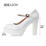 Head Shallow High Heels Buckle With T-Singexi Shoes Coarse Heel Model Performance Shoes Waterproof Table 33 Yards Women's