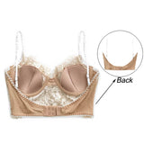 Sexy Lingerie French Women's underwear Ultra Thin Lace Flower Embroidery Bralette Bra Push up Eyelash Female