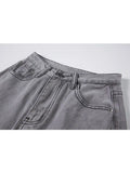 Waist Grey Ripped Jeans Women Streetwear Baggy Harajuku Wide Leg Jeans Female Trousers 2023 Vintage Straight Long