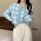 Zingj Dress 2024 New Women's Suit Bump Color Plaid Knit Cardigan Top Hot Girl Pure Desire Wind Sling Two-Piece Set-Outfit