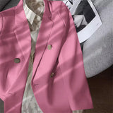 Zingj And Autumn Small Suit Jacket Female 2024 New Korean Version Net Red Temperament Small Purple Pink Suit