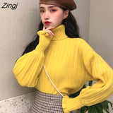 Sweater Women Aesthetic Solid Lantern Sleeve Korean Preppy Style Sweet Cute Ladies Warm Loose Casual Streetwear