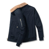 Winter Men's Cotton Workwear Jacket Plus Velvet Thick Loose Large Size Lapel Jacket Warm Cotton Jacket